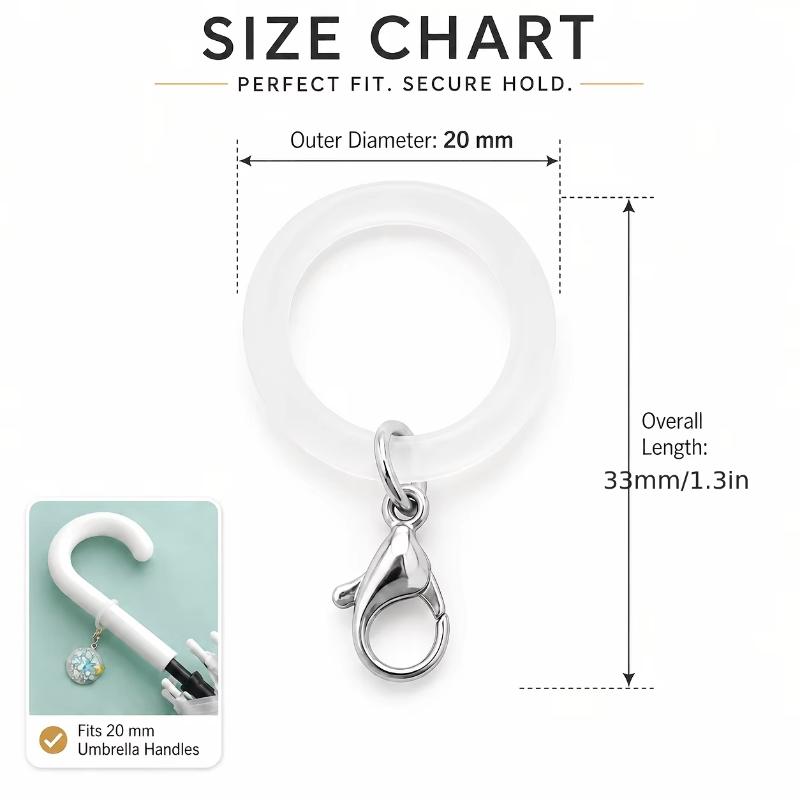 5/10 Adet Silikon Şemsiye Sapı - Lobster Clasp Silver incelemesi ve fiyatı