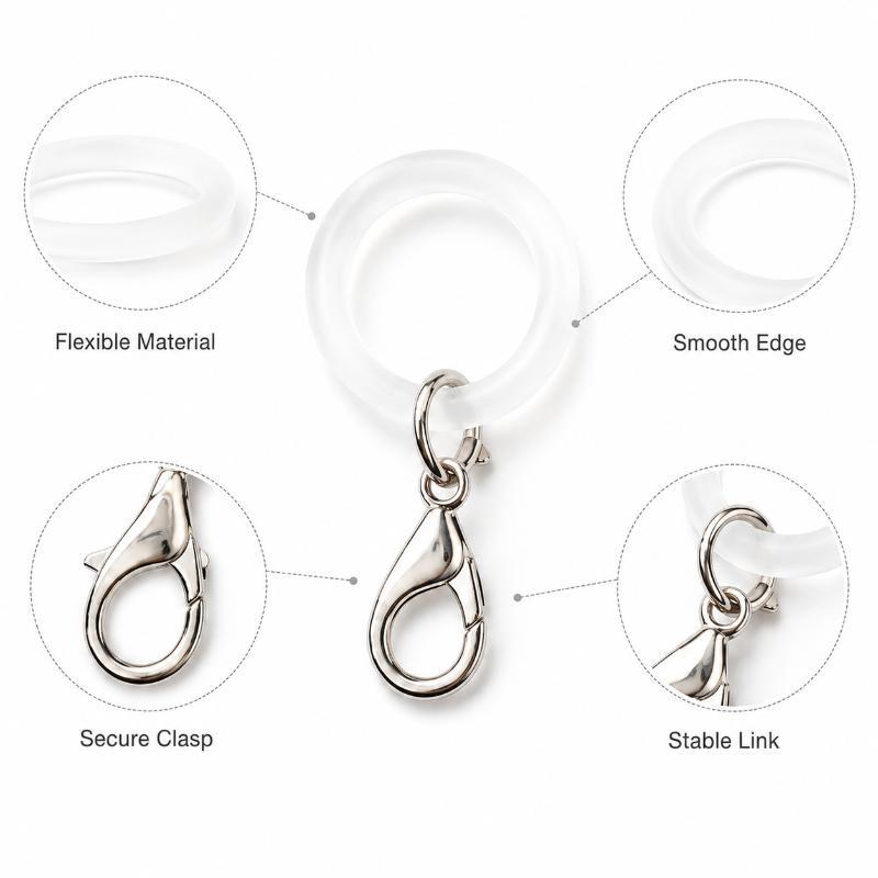 5/10 Adet Silikon Şemsiye Sapı - Lobster Clasp Silver incelemesi ve fiyatı